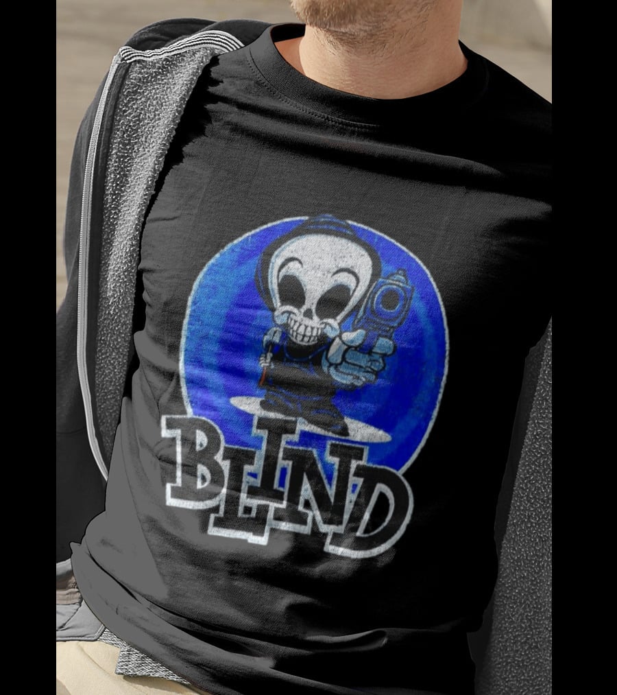 Blind Skateboards Grim Reaper Blue Circle 1990s T-Shirt