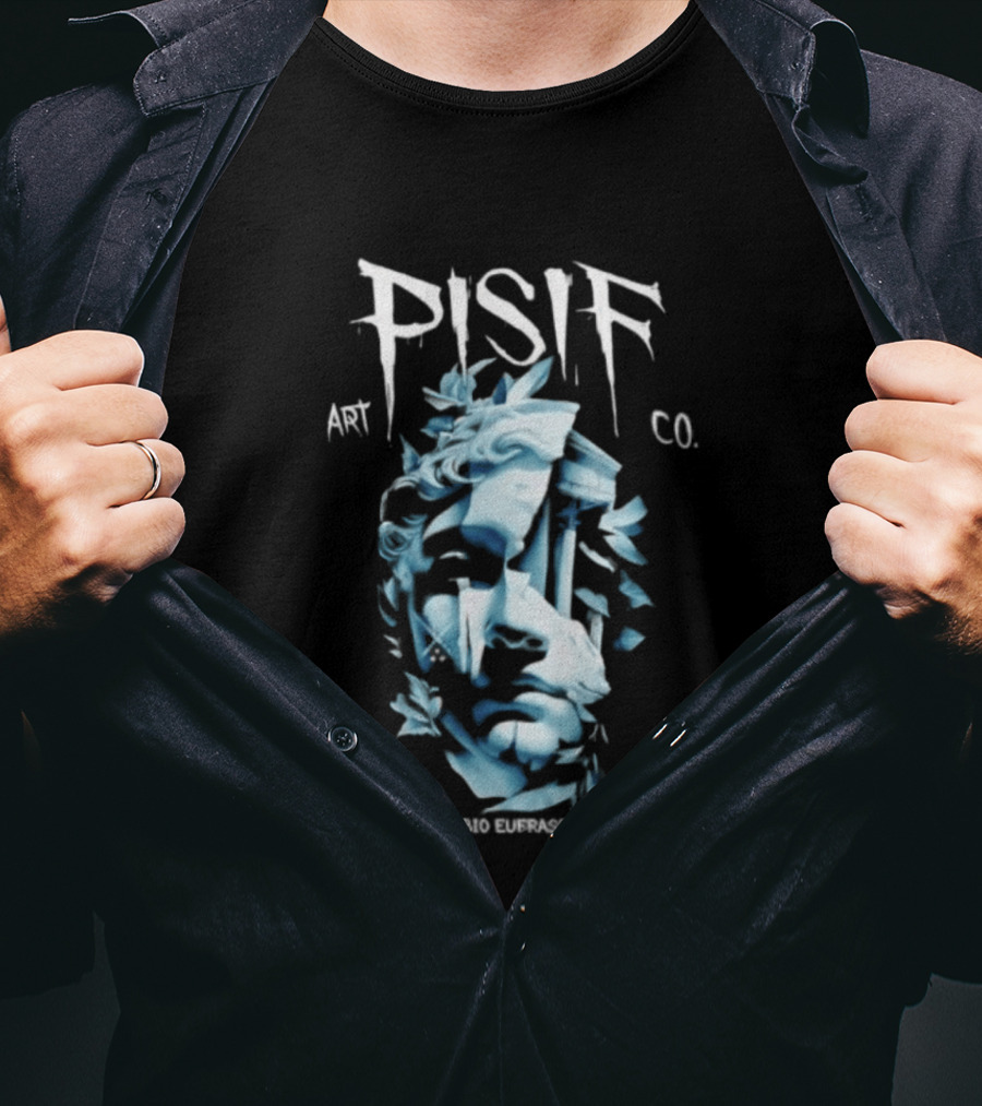 PISIF Co. Fabio Eufrasio Art Cracked Statue Leaf T-Shirt