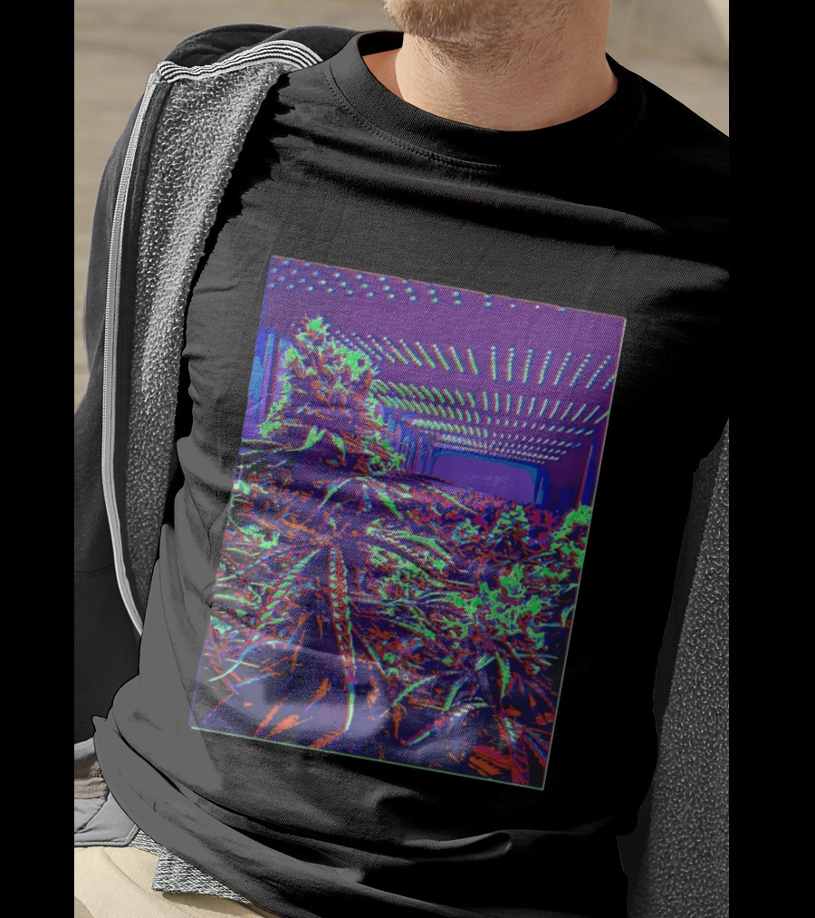 Plant Life By Wicked High Society Neon Cannabis Indoor Garden Purple LED Glow T-Shirt