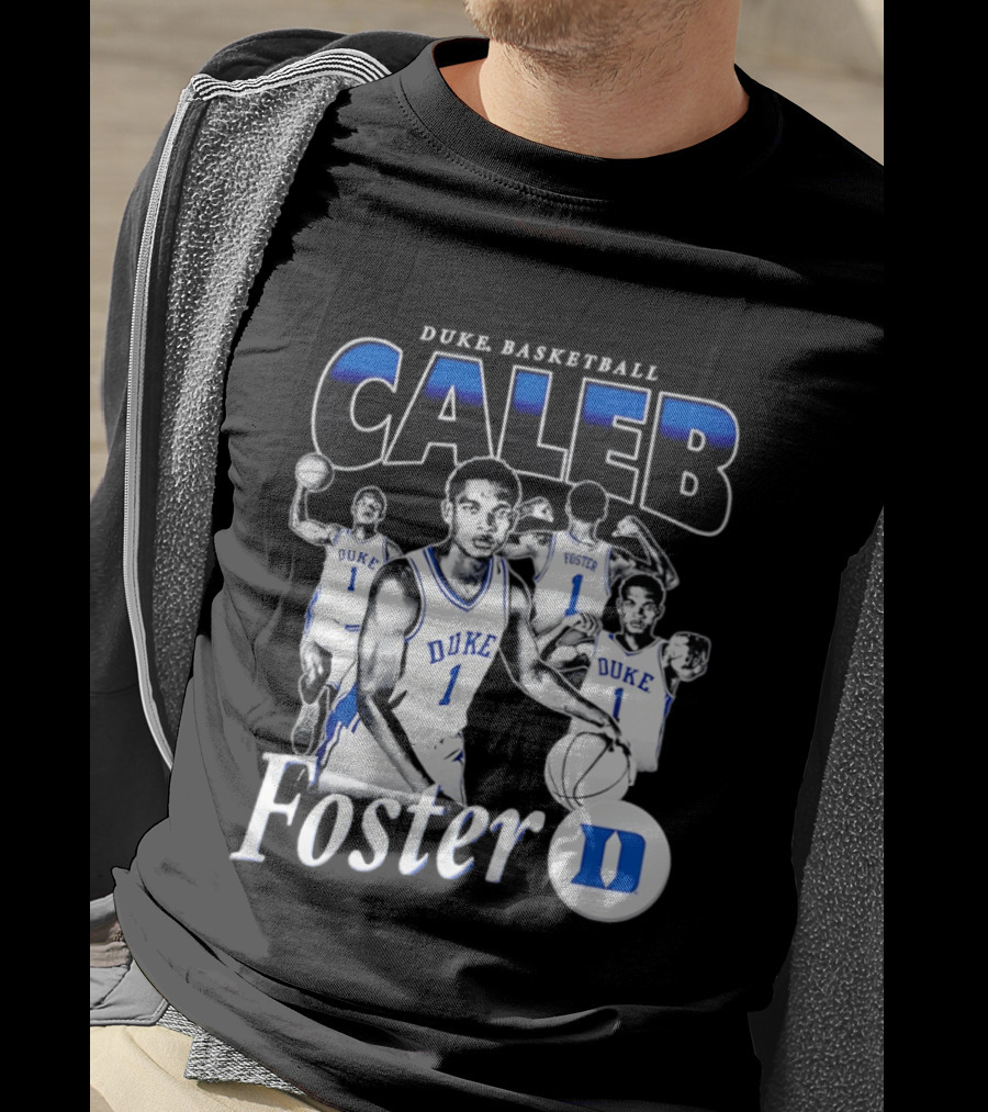 Duke Basketball Caleb Foster Blue Devils D T-Shirt