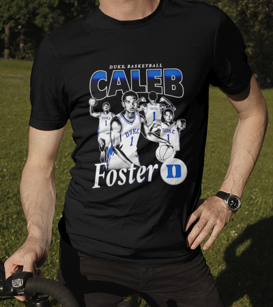 Duke Basketball Caleb Foster Blue Devils D T-Shirt