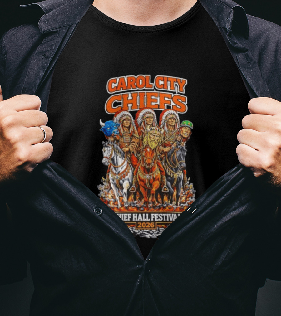 Carol City Chiefs Chief Hall Festival 2026 Native American Warriors Riding Horses T-Shirt