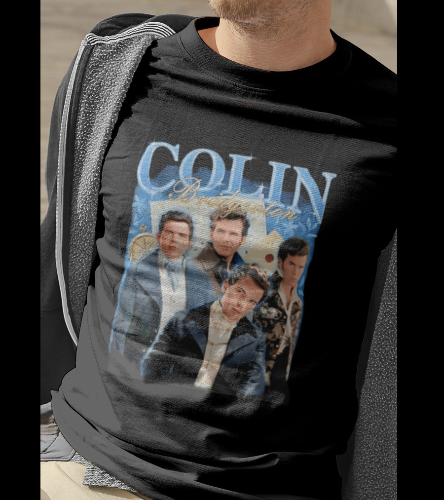 Colin Bridgerton Regency Style Fashion Characters On Blue T-Shirt