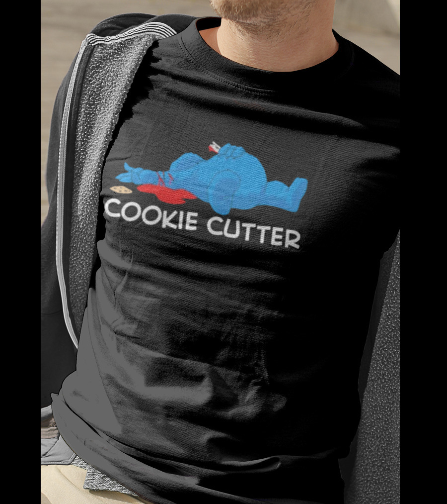 COOKIE CUTTER Blue Monster Humor Cartoon T-Shirt