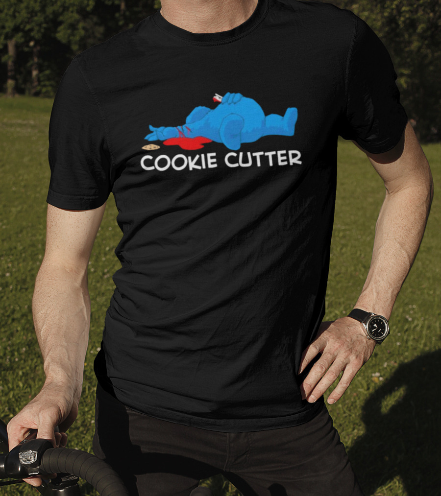 COOKIE CUTTER Blue Monster Humor Cartoon T-Shirt