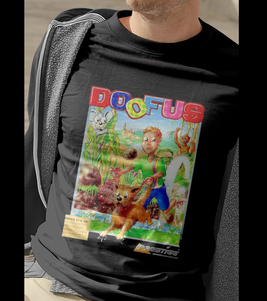 DOOFUS Amiga 512 KB Joystick Required Platformer Game T-Shirt