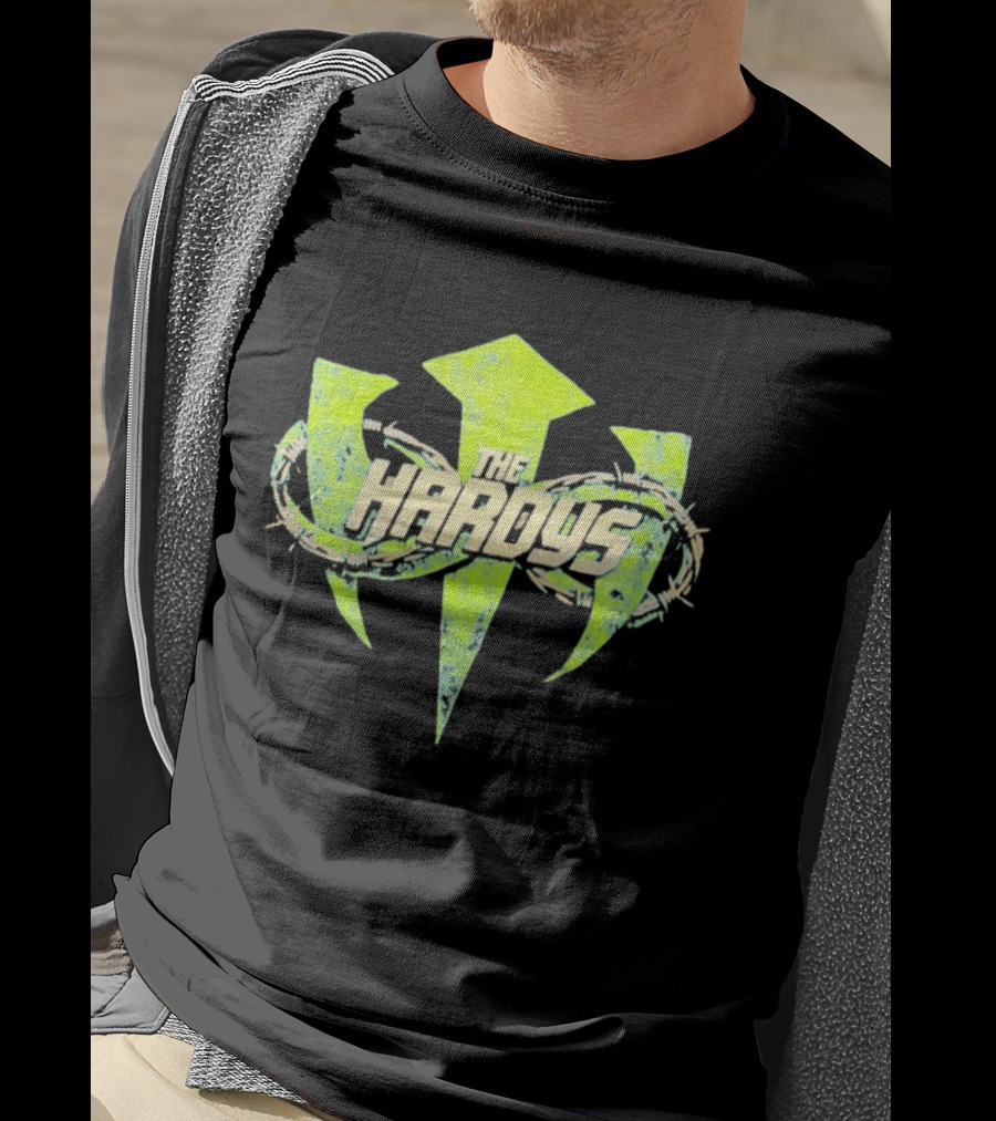 TNA Wrestling The Hardys Distressed Infinity Logo Barbed Wire T-Shirt