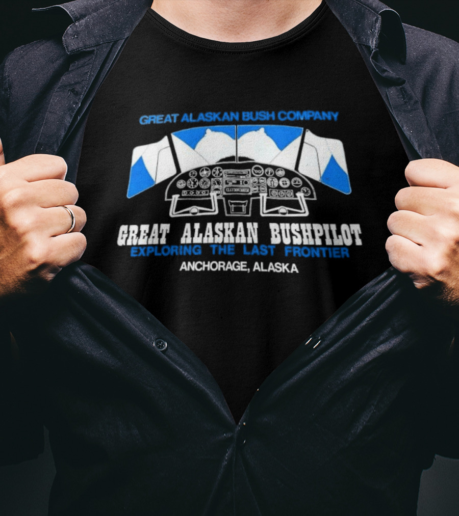 Great Alaskan Bushpilot Exploring The Last Frontier Anchorage Alaska Aircraft Panel T-Shirt