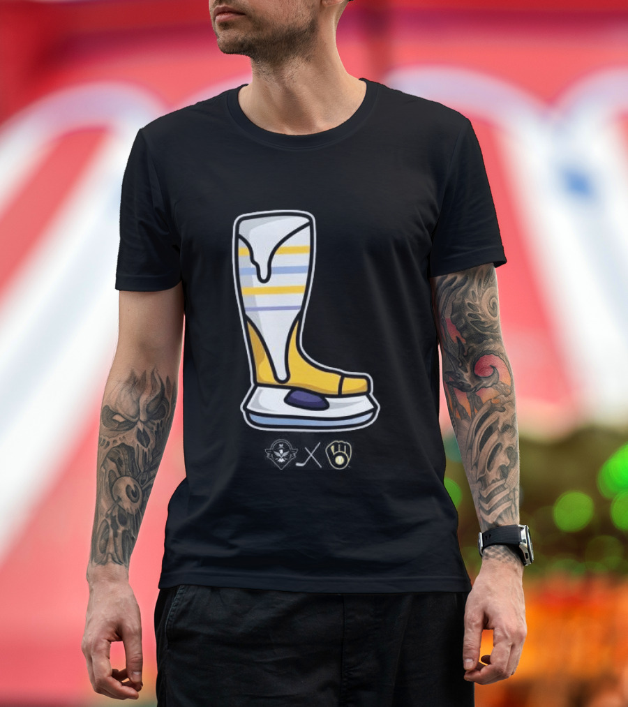 Milwaukee Brewers X Admirals Special Skate Boot Icon With Brewers T-Shirt