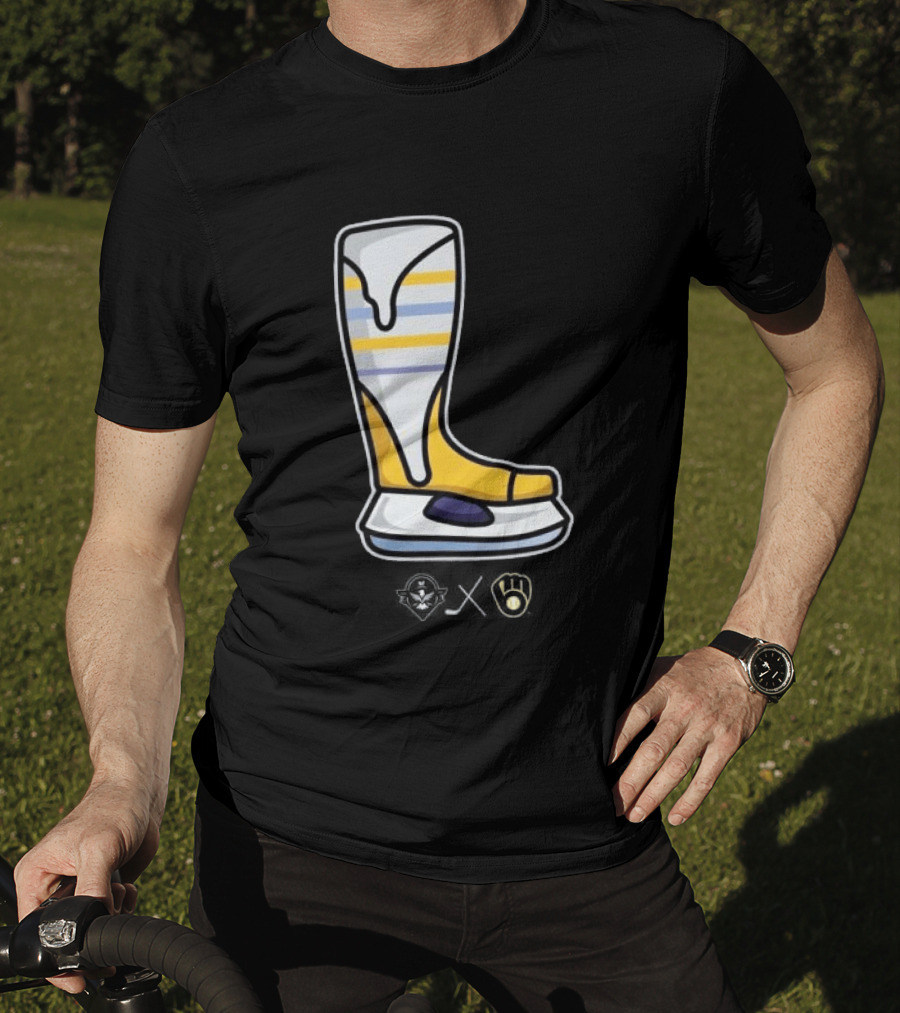 Milwaukee Brewers X Admirals Special Skate Boot Icon With Brewers T-Shirt
