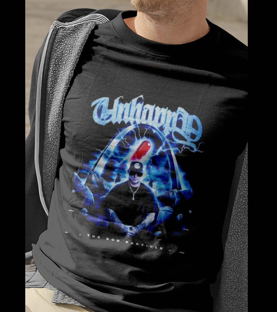 Unhappy The God Particle With Red Pill And Arched Sky T-Shirt