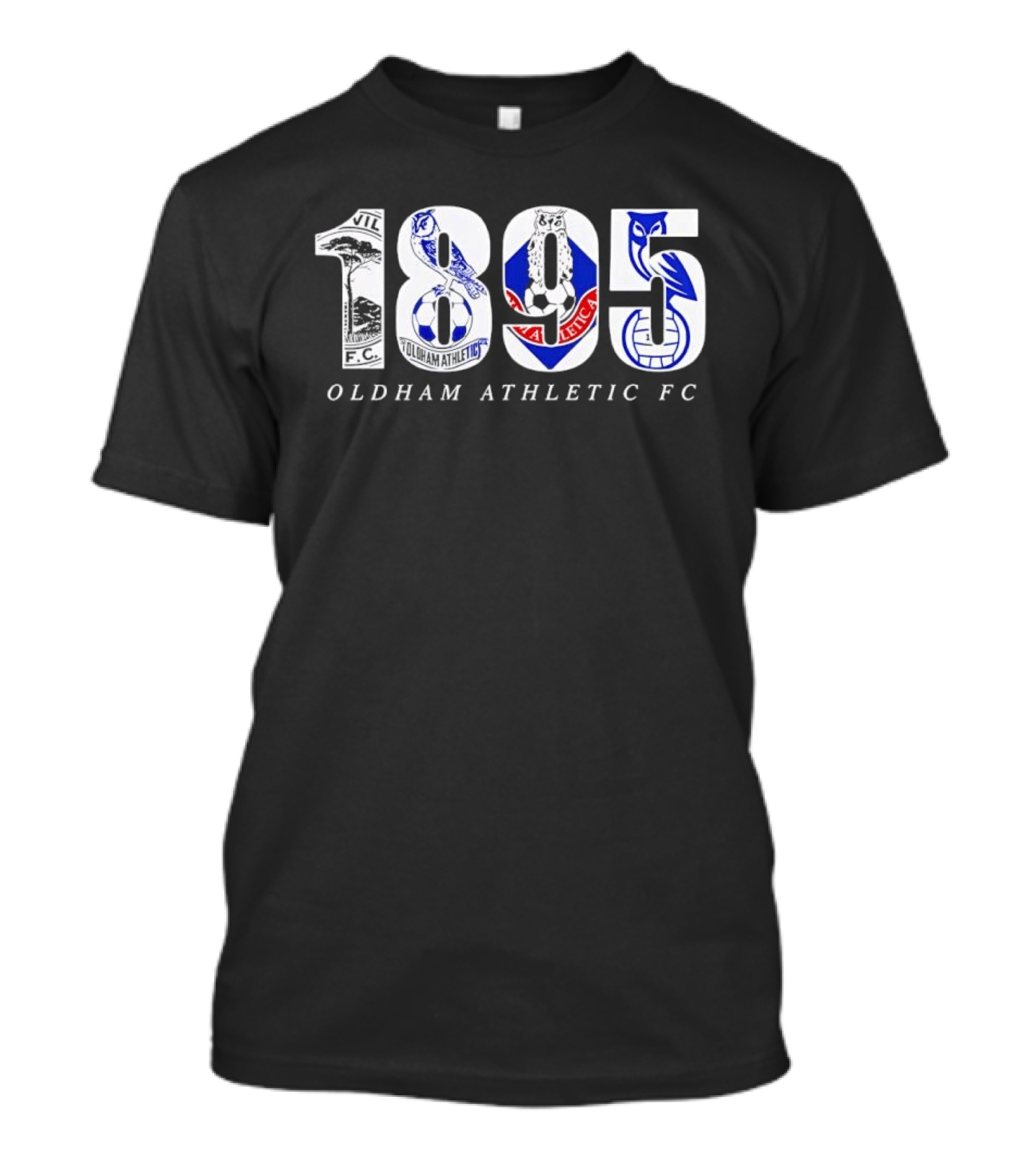 Oldham Athletic FC 1895 Owl Crest Vintage Soccer Heritage T-Shirt