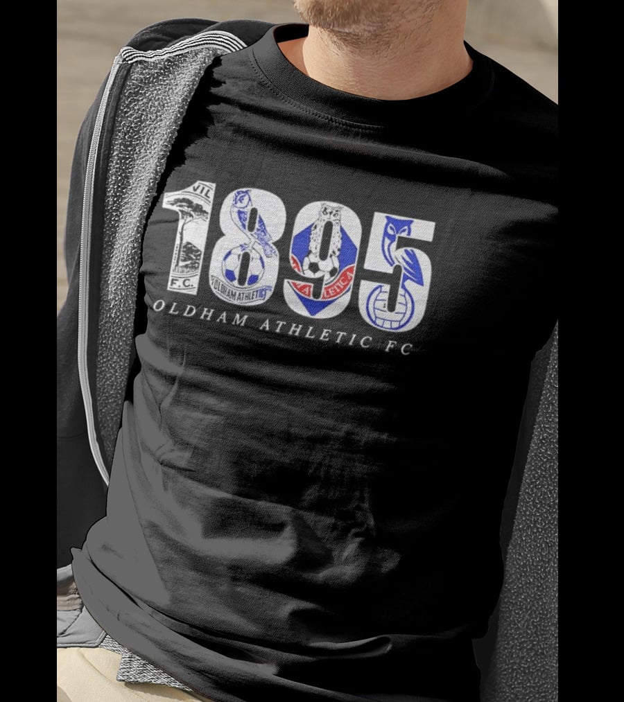 Oldham Athletic FC 1895 Owl Crest Vintage Soccer Heritage T-Shirt
