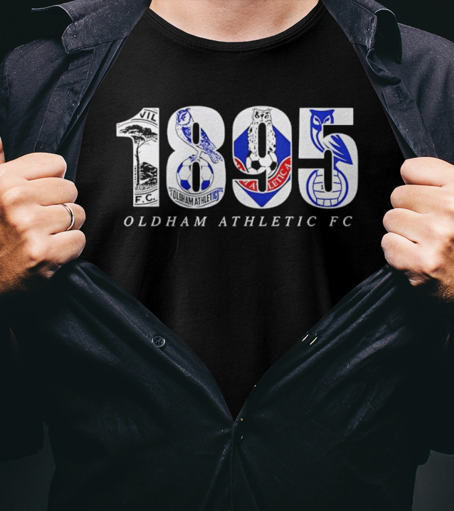 Oldham Athletic FC 1895 Owl Crest Vintage Soccer Heritage T-Shirt