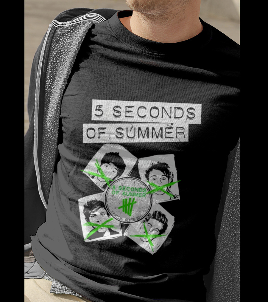 5 Seconds Of Summer 5SOS Green Iconic Faces Derping Since 2011 T-Shirt