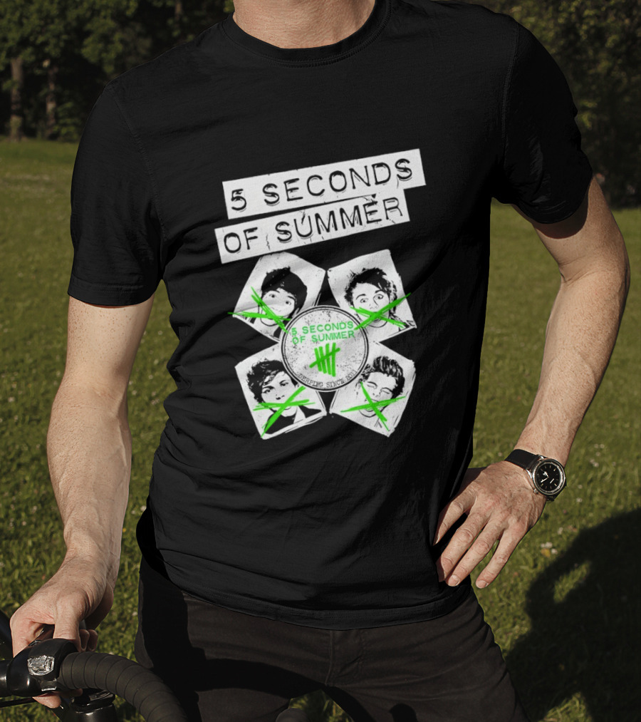 5 Seconds Of Summer 5SOS Green Iconic Faces Derping Since 2011 T-Shirt