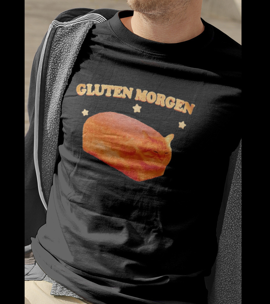 Gluten Morgen Funny Cat Bread Meme Star T-Shirt