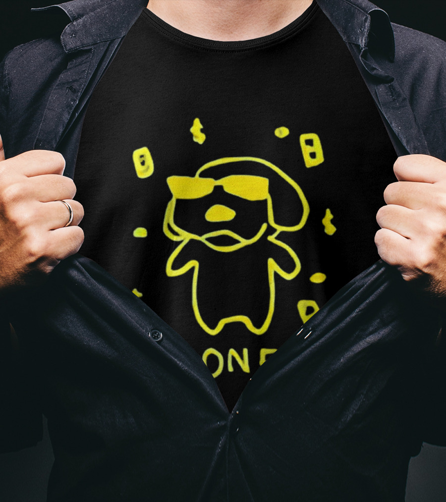 Golden Retriever Money Dog With Sunglasses Drawing T-Shirt