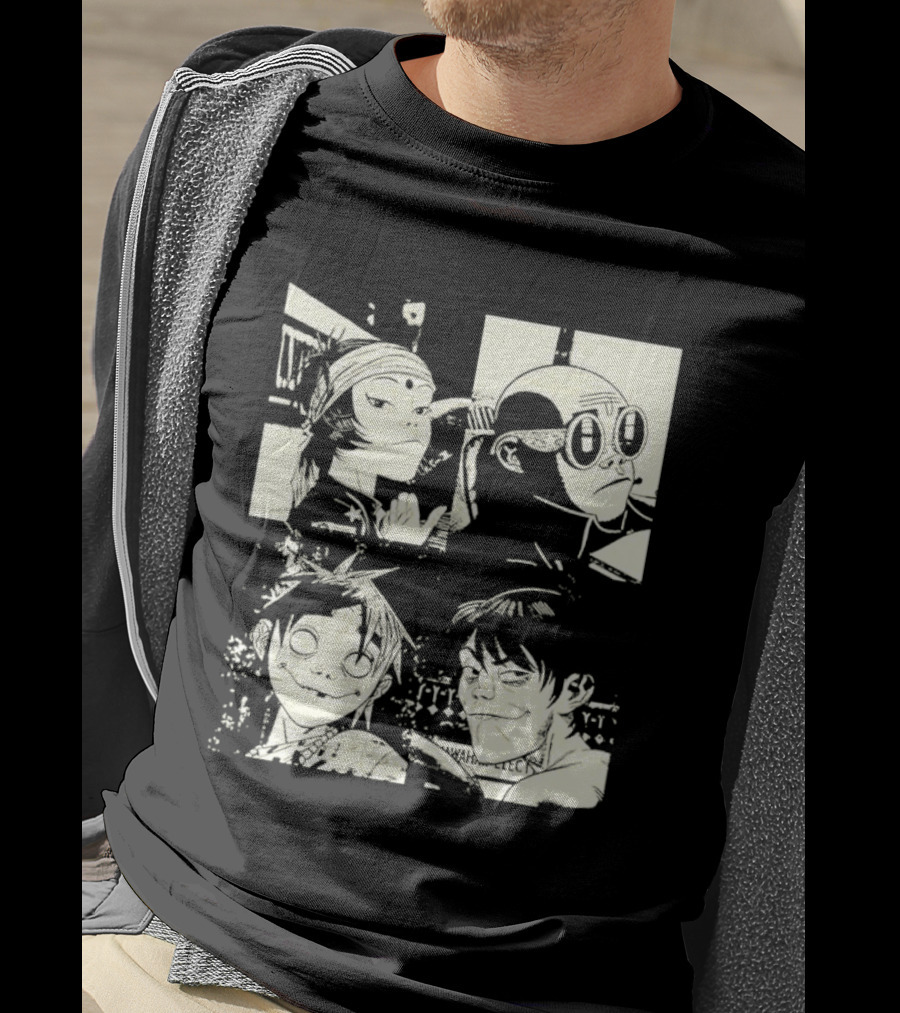 Gorillaz 2D Murdoc Niccals Noodle Russel Hobbs Animation T-Shirt