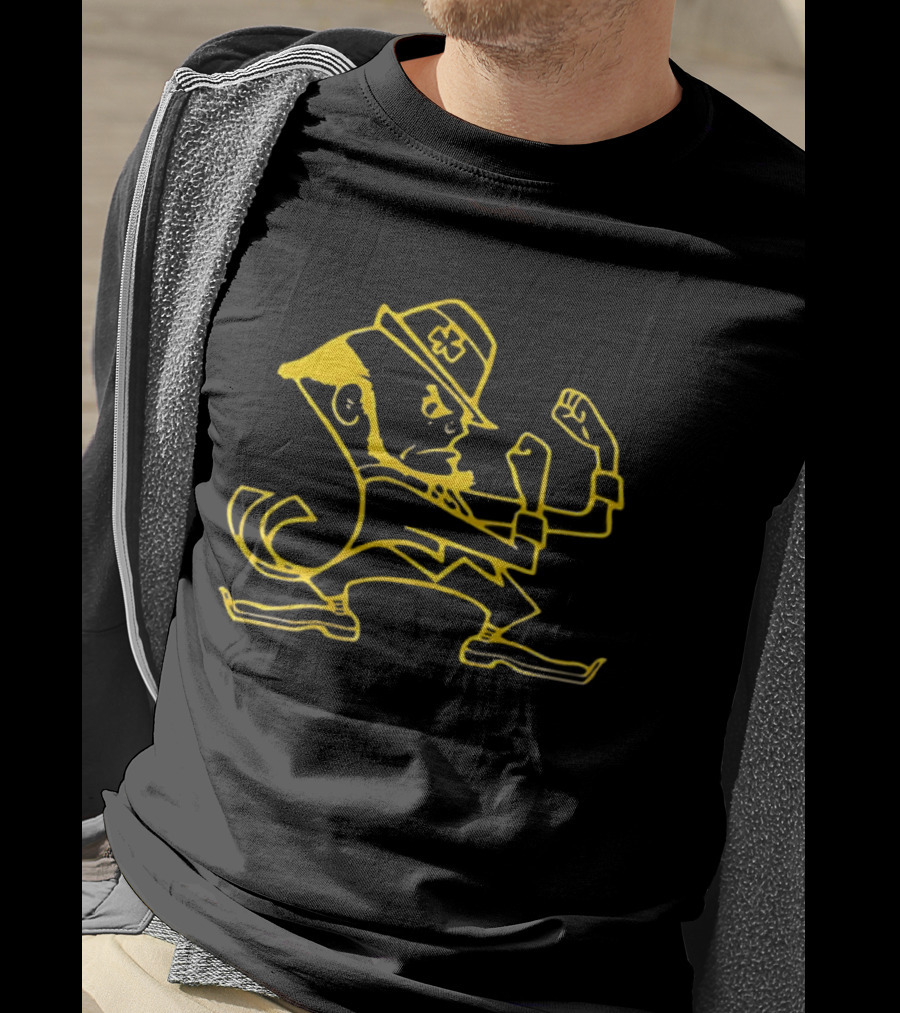 Marcus Freeman Notre Dame Fighting Irish Leprechaun T-Shirt