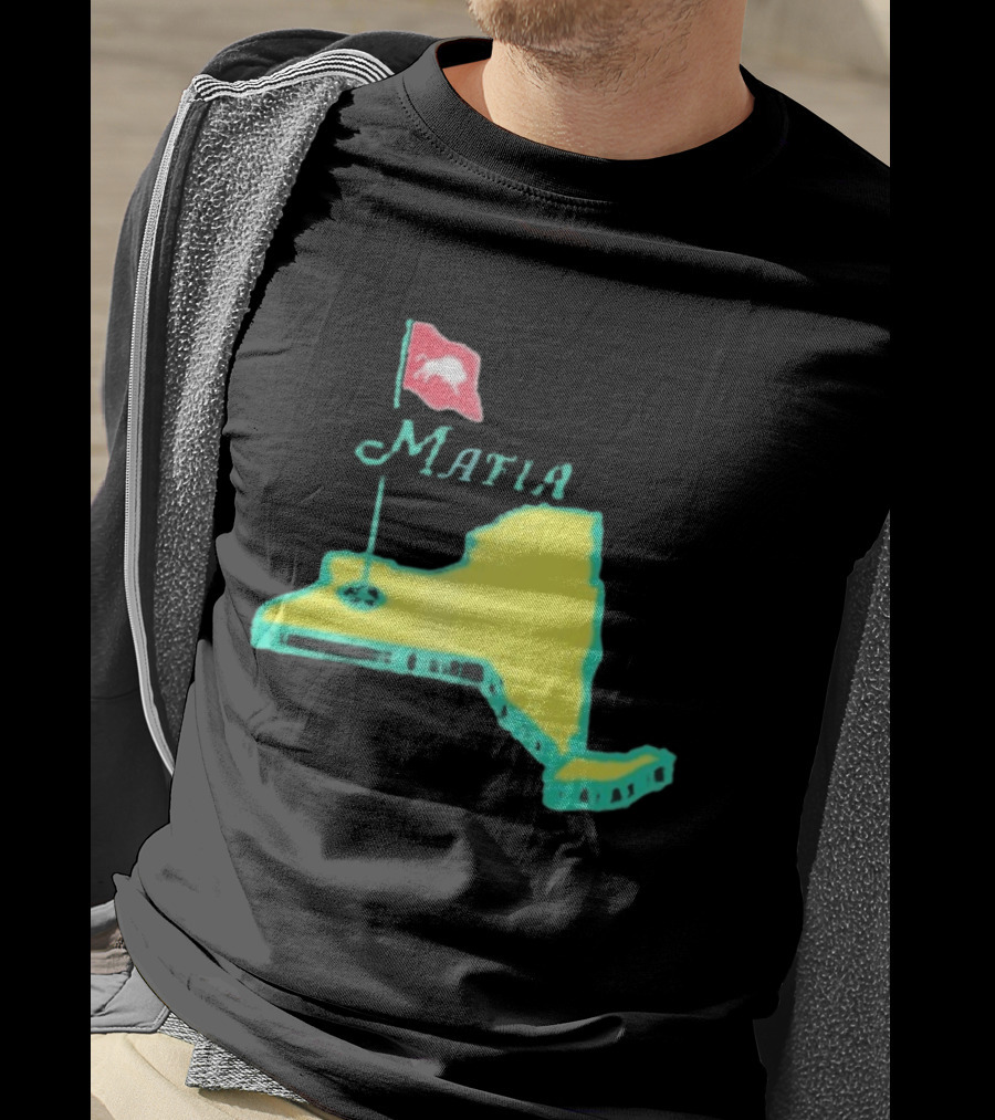 Buffalo Bills Mafia New York Golf Flag Map T-Shirt