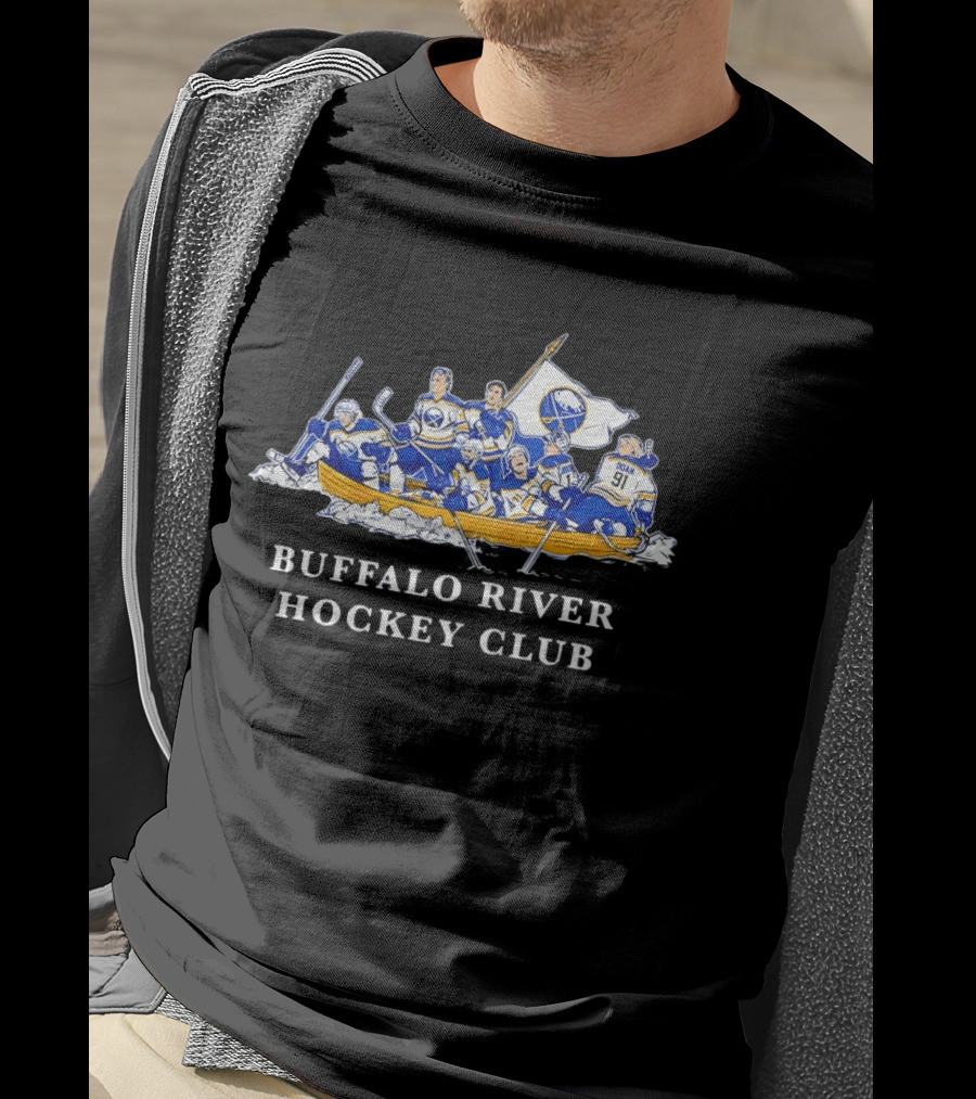 Buffalo River Hockey Club Sabres Team Players In Boat T-Shirt