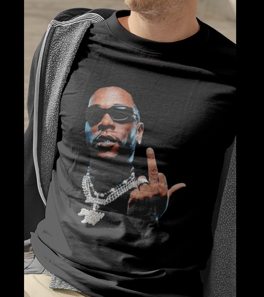 Burna Boy Middle Finger Gesture Bold Jewelry And Sunglasses Look T-Shirt