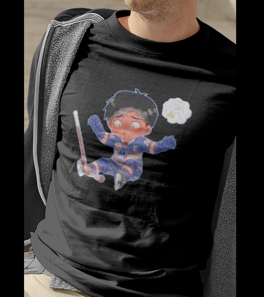 Hollander Chibi Hockey Player Banana Peel Mishap T-Shirt