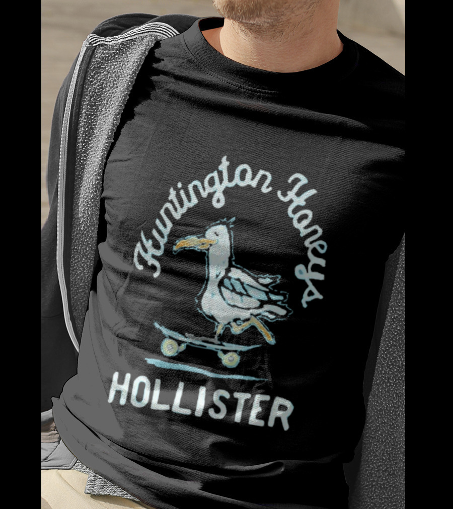 Huntington Honeys Hollister Seagull Skateboarding T-Shirt
