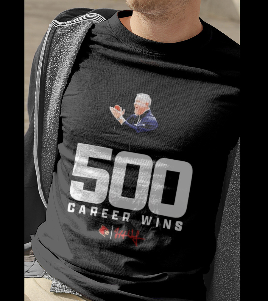 500 Career Wins Coach Jeff Walz Red Cardinals T-Shirt