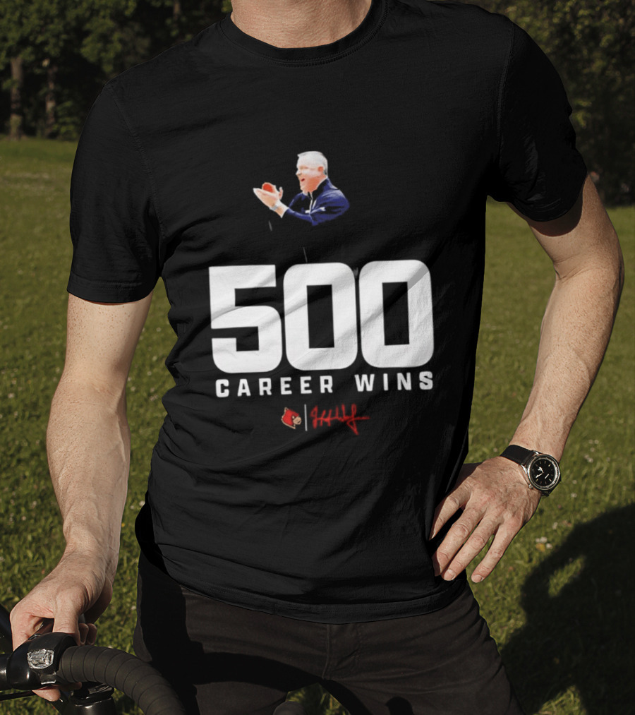 500 Career Wins Coach Jeff Walz Red Cardinals T-Shirt