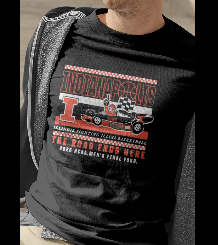 Indianapolis Illinois Fighting Illini Basketball The Road Ends Here 2005 NCAA Men's Final Four T-Shirt