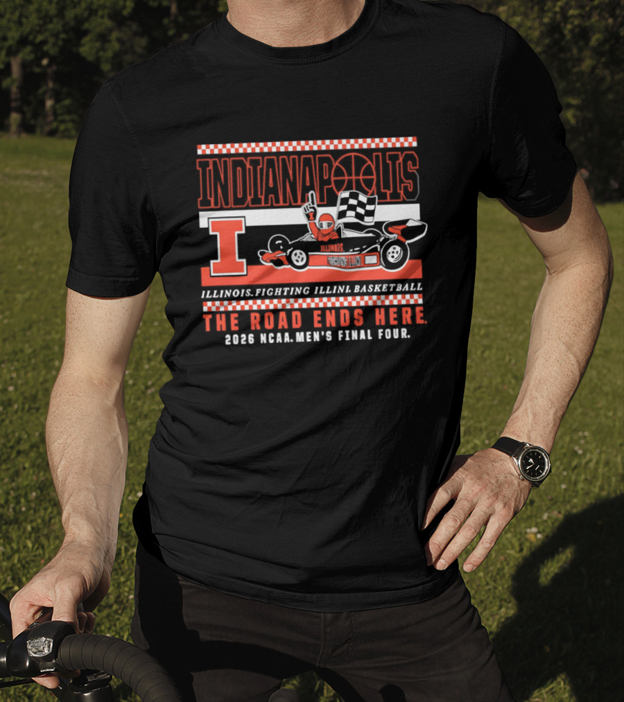 Indianapolis Illinois Fighting Illini Basketball The Road Ends Here 2005 NCAA Men's Final Four T-Shirt