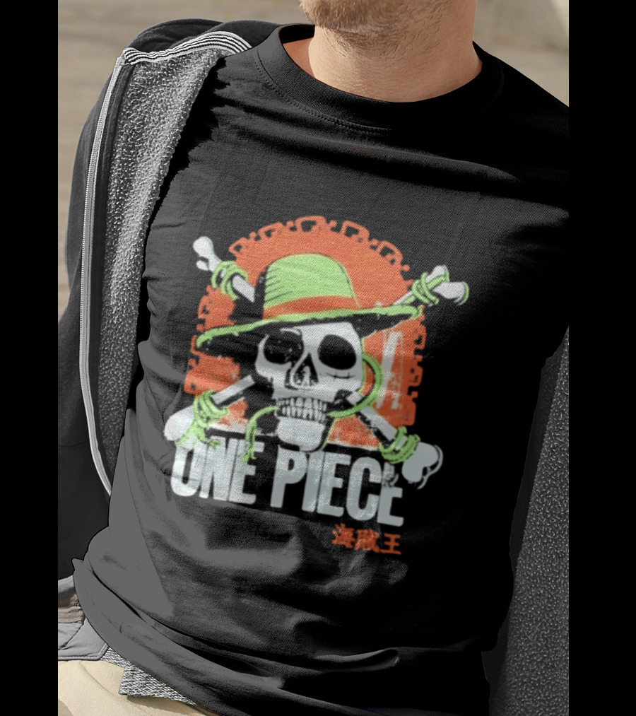 Ripple Junction One Piece Jolly Roger Skull With Hat T-Shirt