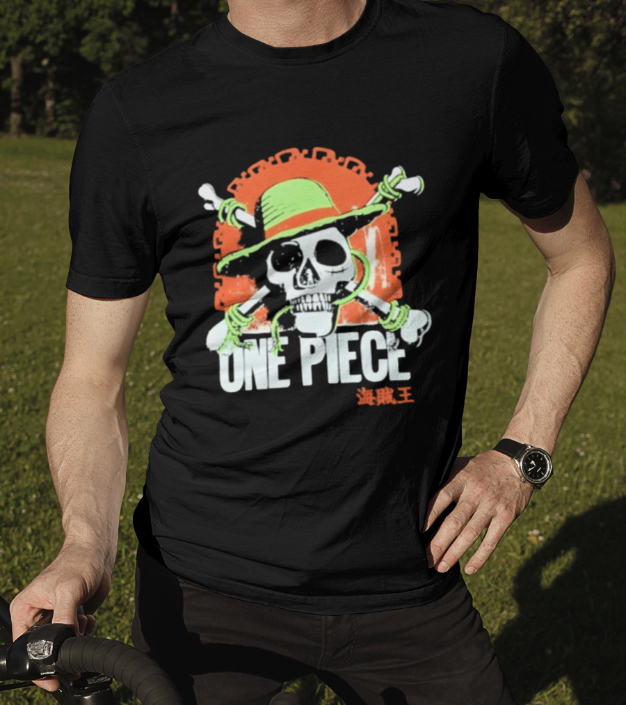 Ripple Junction One Piece Jolly Roger Skull With Hat T-Shirt