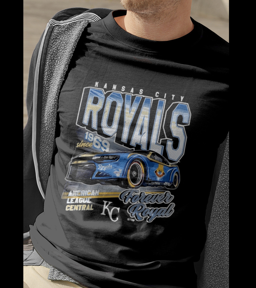 Kansas City Royals American League Central Forever Royal Since 1969 Racing Car T-Shirt