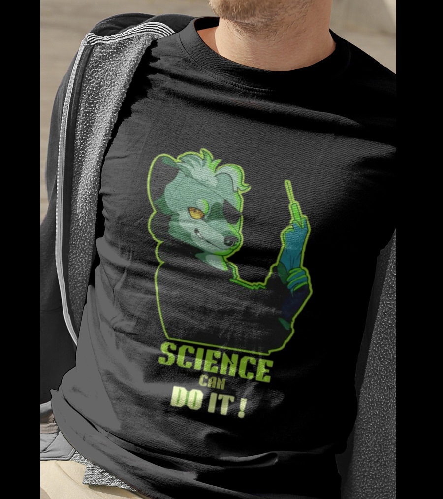 Science Can Do It Cartoon Panda With Test Tube T-Shirt