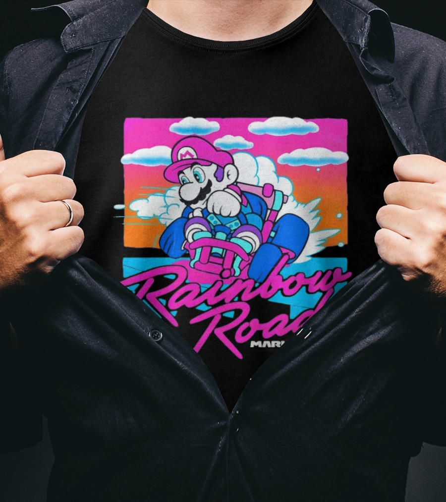 Rainbow Road Super Mario Kart Racing Adventure T-Shirt