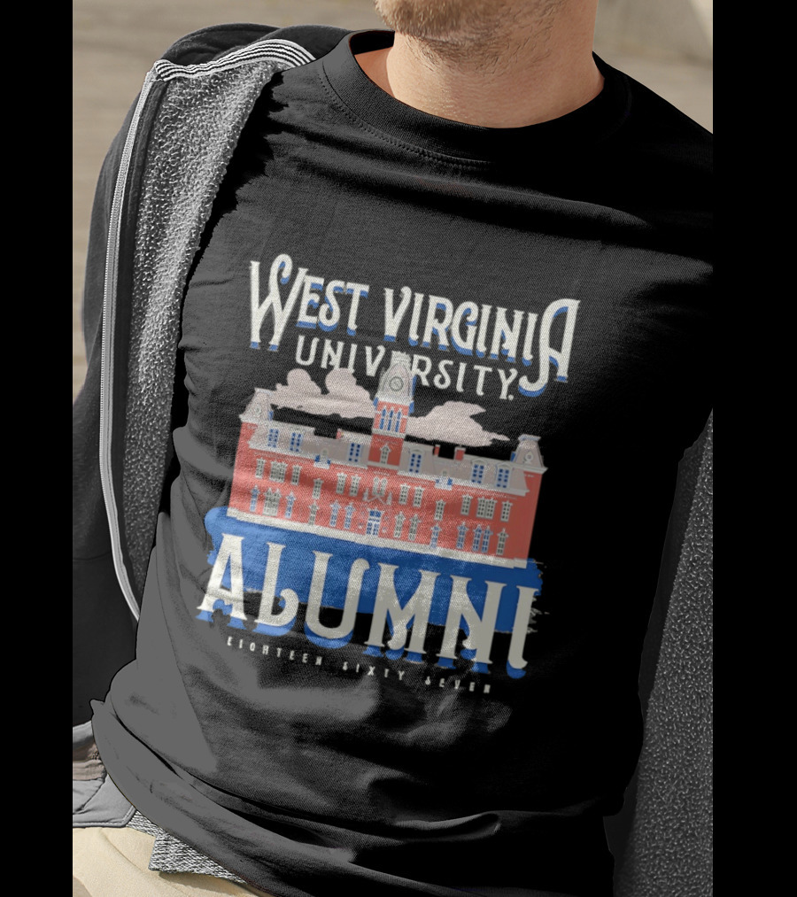 West Virginia University Alumni Eighteen Sixty Seven College Campus Building T-Shirt