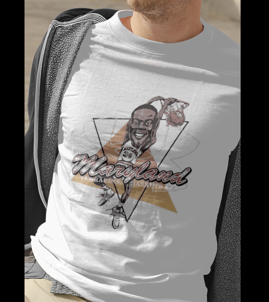 Len Bias 34 Maryland Dunking Cartoon T-Shirt