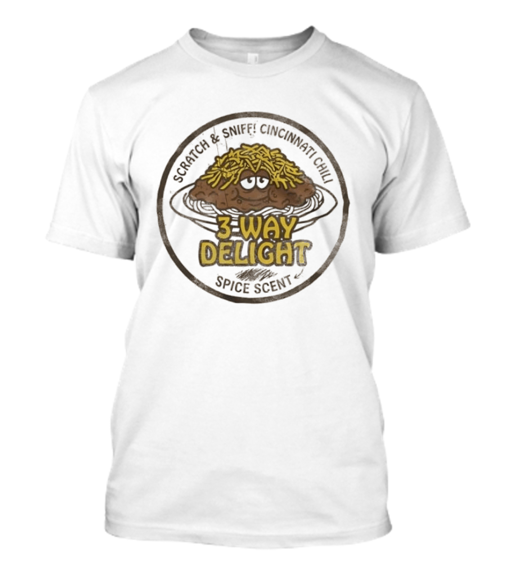 Scratch And Sniff Cincinnati Chili 3 Way Delight Spice Scent T-Shirt