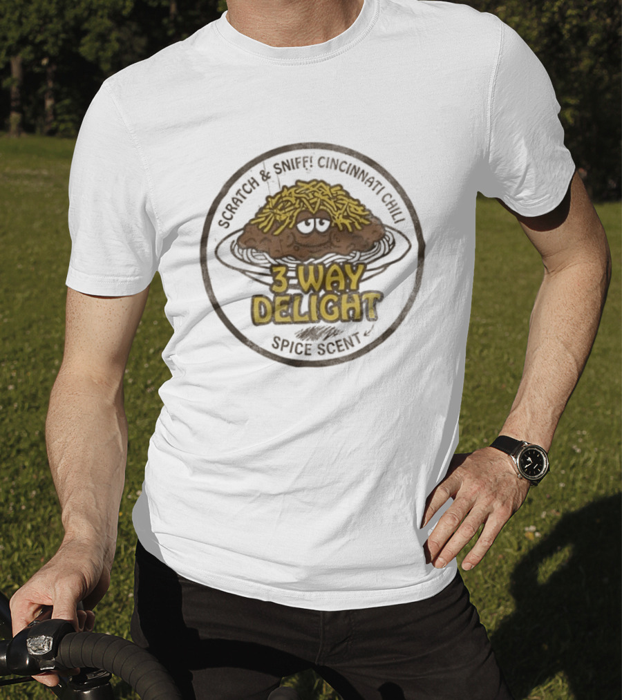 Scratch And Sniff Cincinnati Chili 3 Way Delight Spice Scent T-Shirt