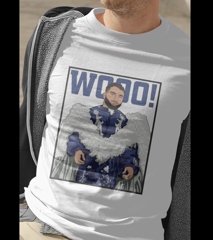 Wooo Skatt Flair New York Giants Iconic Blue Robe T-Shirt