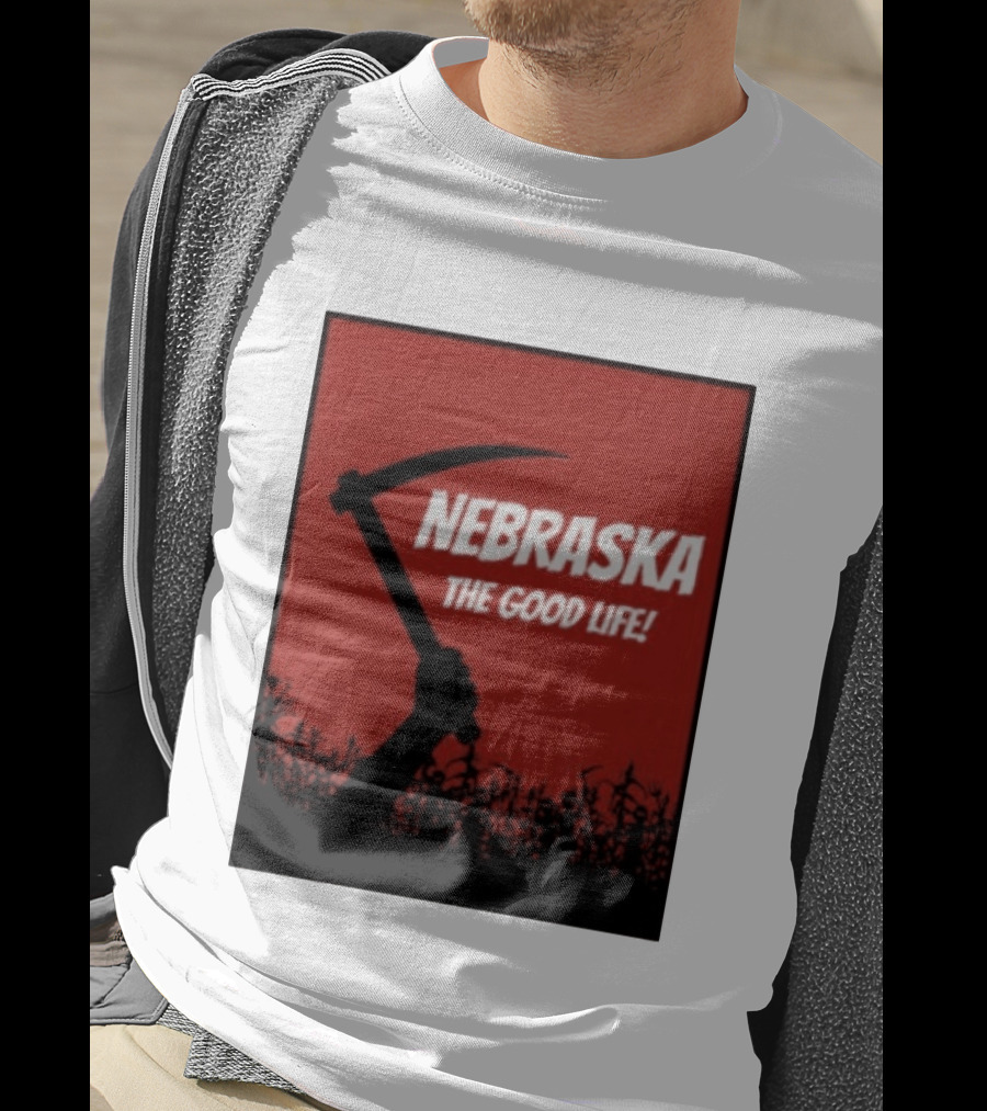 Nebraska The Good Life Hand With Sickle And Crop T-Shirt