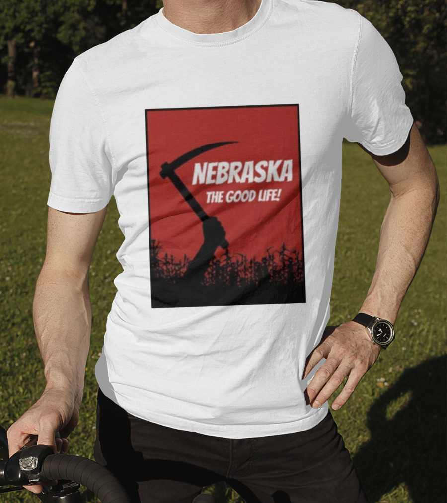 Nebraska The Good Life Hand With Sickle And Crop T-Shirt