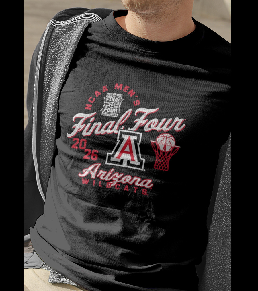 2026 NCAA Men's Final Four Arizona Wildcats Basketball A Logo Basketball Hoop T-Shirt