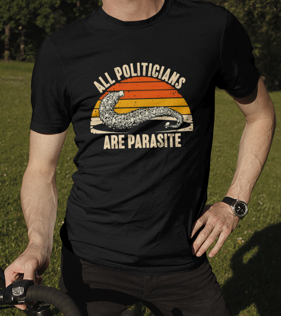 All Politicians Are Parasite Retro Sunset T-Shirt