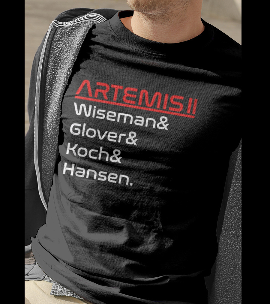 Artemis II Wiseman Glover Koch Hansen Crew Names T-Shirt
