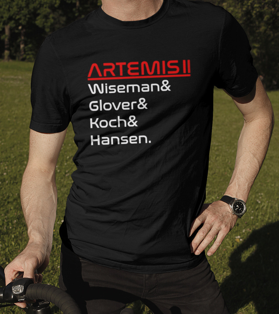 Artemis II Wiseman Glover Koch Hansen Crew Names T-Shirt