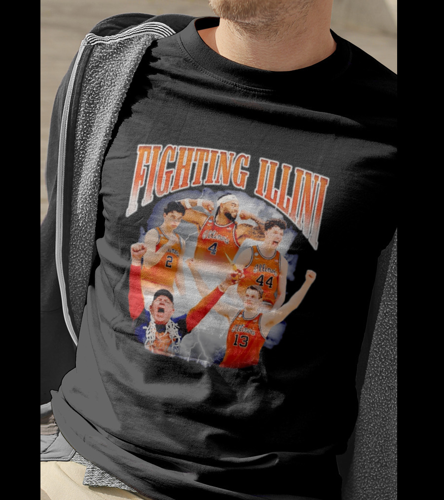 Fighting Illini Brad Underwood Illinois Basketball Team Players T-Shirt